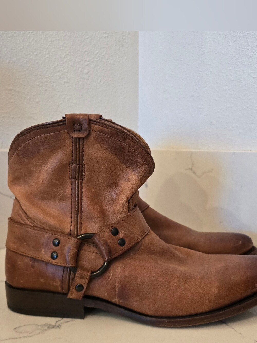 Vintage Frye Wyatt Harness Ankle Booties Womens Size 8.5